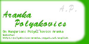 aranka polyakovics business card